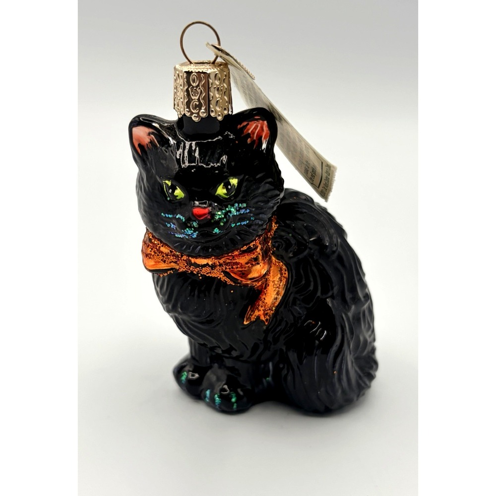 Old World Christmas Glass Blown Ornament for Tree, Halloween Kitty